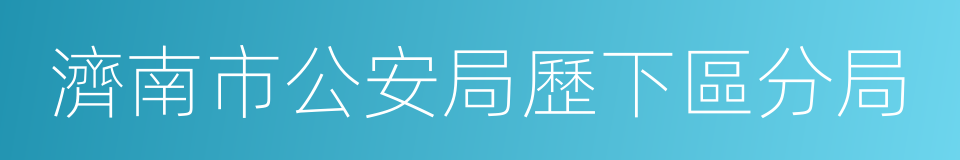 濟南市公安局歷下區分局的同義詞