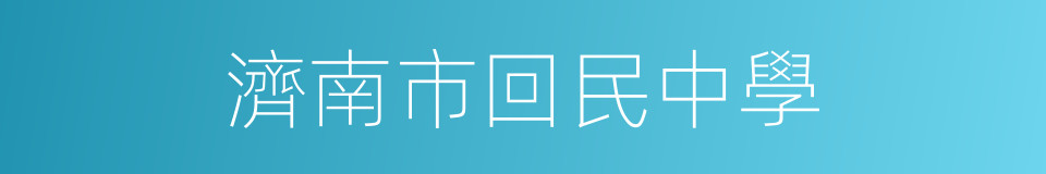 濟南市回民中學的同義詞