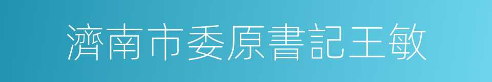 濟南市委原書記王敏的同義詞