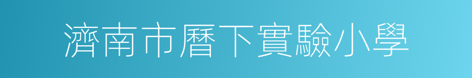 濟南市曆下實驗小學的同義詞