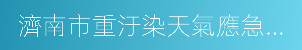 濟南市重汙染天氣應急預案的同義詞