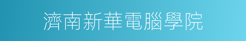 濟南新華電腦學院的同義詞