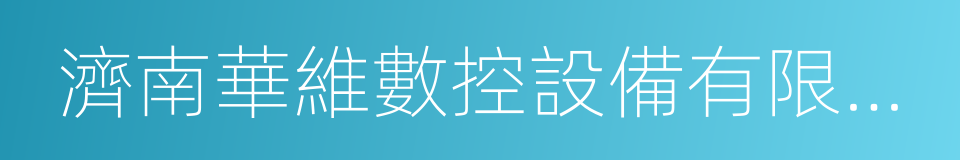 濟南華維數控設備有限公司的同義詞