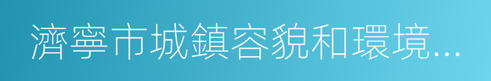 濟寧市城鎮容貌和環境衛生管理條例的同義詞