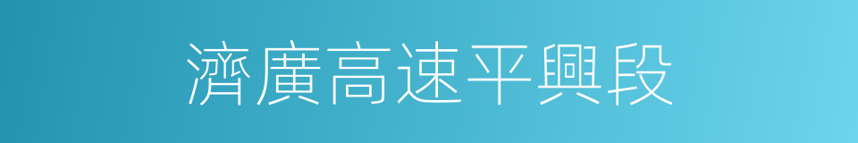 濟廣高速平興段的同義詞