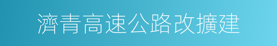 濟青高速公路改擴建的同義詞