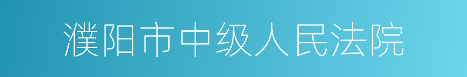 濮阳市中级人民法院的同义词