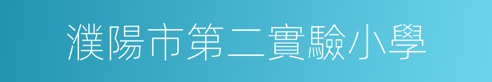 濮陽市第二實驗小學的同義詞