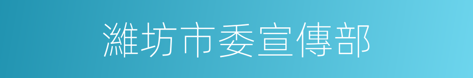 濰坊市委宣傳部的同義詞