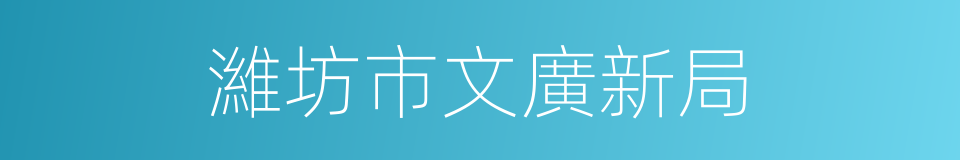 濰坊市文廣新局的同義詞