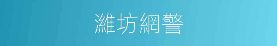 濰坊網警的同義詞