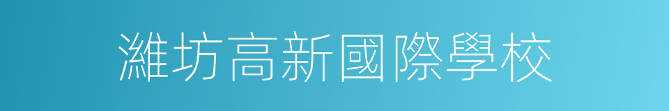 濰坊高新國際學校的同義詞