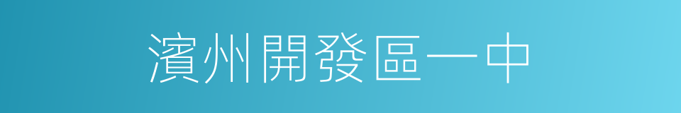 濱州開發區一中的同義詞