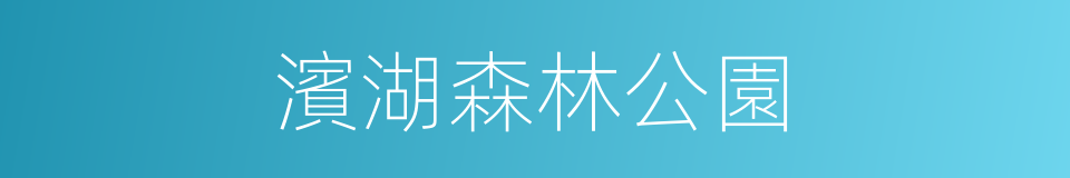 濱湖森林公園的同義詞