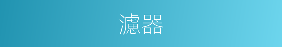 濾器的意思