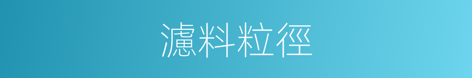 濾料粒徑的同義詞