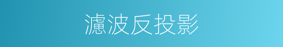 濾波反投影的同義詞