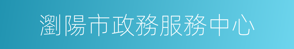 瀏陽市政務服務中心的同義詞