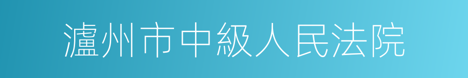 瀘州市中級人民法院的同義詞