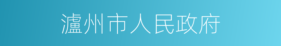 瀘州市人民政府的同義詞