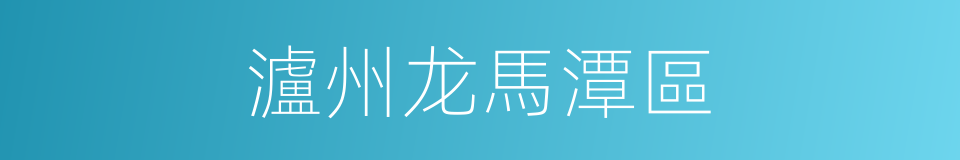瀘州龙馬潭區的同義詞