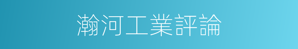 瀚河工業評論的同義詞