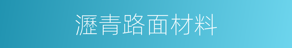 瀝青路面材料的同義詞