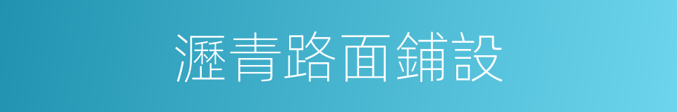 瀝青路面鋪設的同義詞