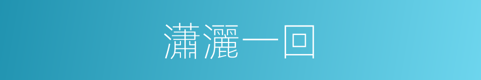 瀟灑一回的同義詞