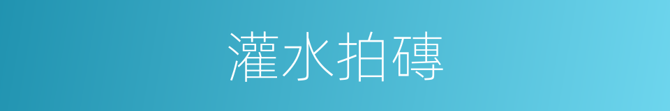 灌水拍磚的同義詞