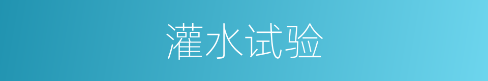 灌水试验的同义词