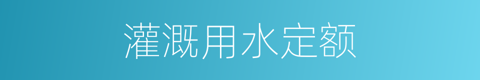 灌溉用水定额的同义词