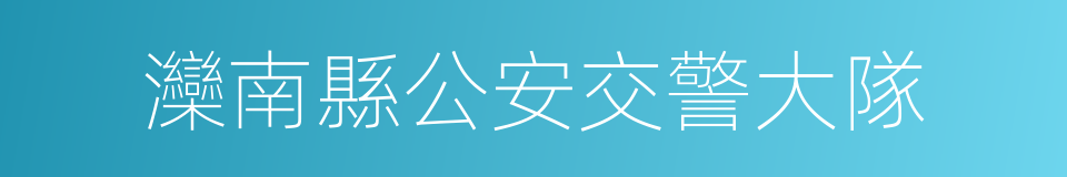 灤南縣公安交警大隊的同義詞