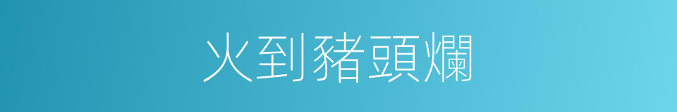 火到豬頭爛的同義詞