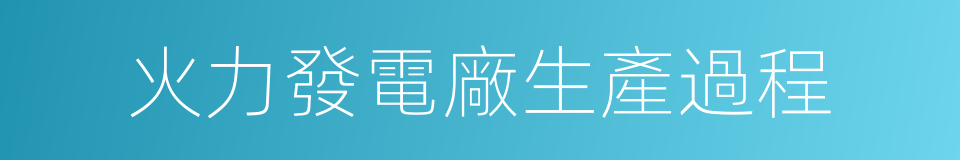 火力發電廠生產過程的同義詞