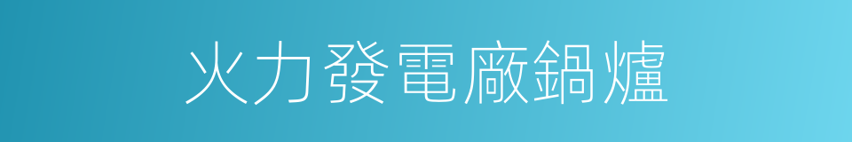 火力發電廠鍋爐的同義詞