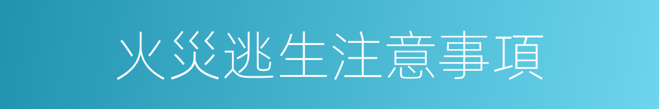 火災逃生注意事項的同義詞