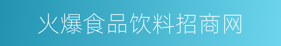 火爆食品饮料招商网的同义词