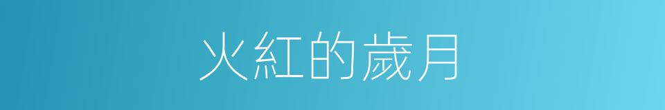 火紅的歲月的同義詞