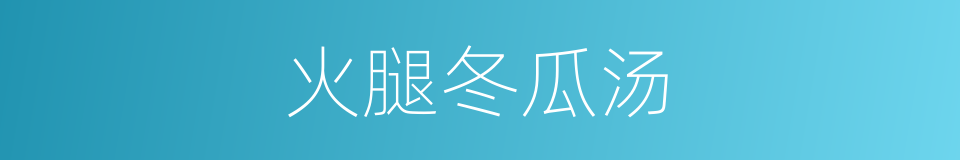 火腿冬瓜汤的同义词