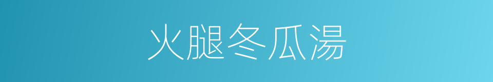 火腿冬瓜湯的同義詞