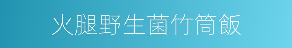 火腿野生菌竹筒飯的同義詞