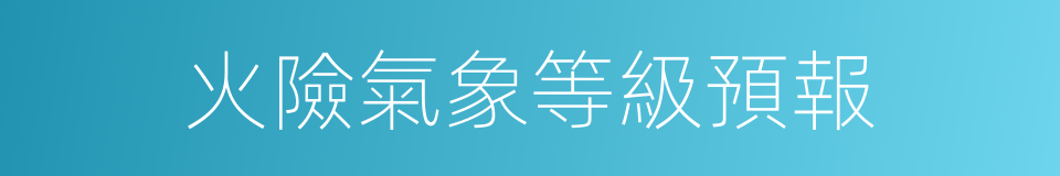 火險氣象等級預報的同義詞