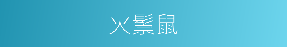 火鬃鼠的同义词