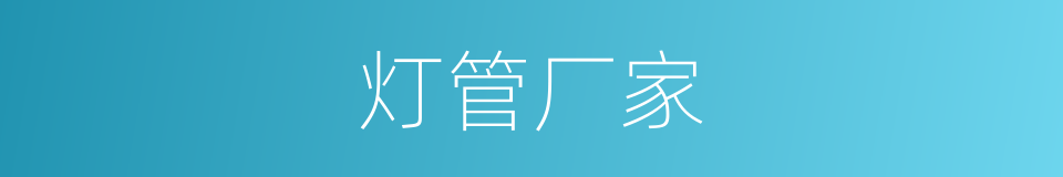 灯管厂家的同义词