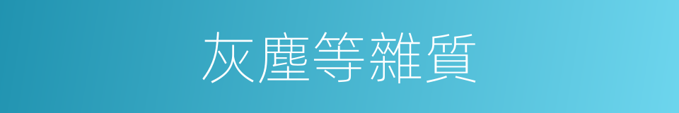 灰塵等雜質的同義詞
