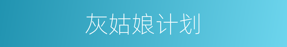 灰姑娘计划的同义词