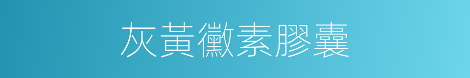 灰黃黴素膠囊的同義詞