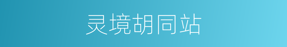灵境胡同站的同义词
