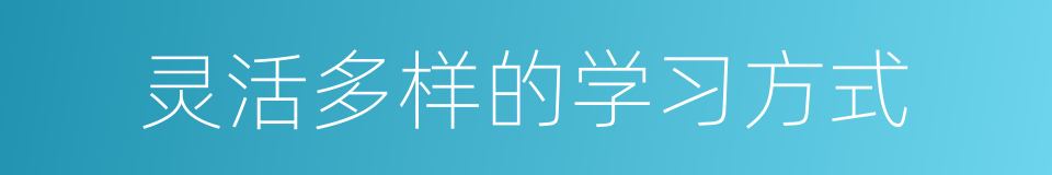 灵活多样的学习方式的同义词